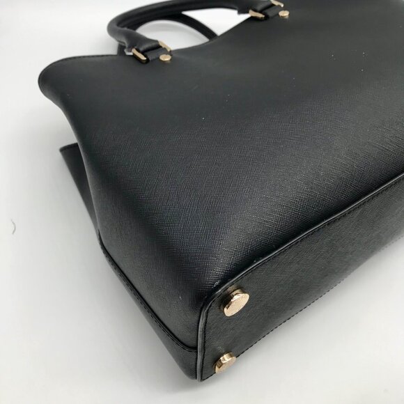 Michael Kors Black Saffiano Leather Middle Zip Savannah Convertible Tote - Picture 9 of 10